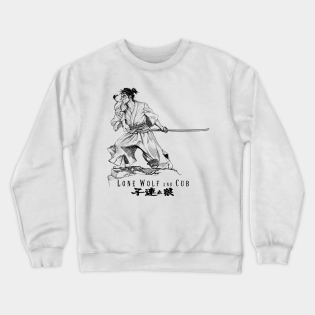 Lone wolf and cub Crewneck Sweatshirt by Artofokan